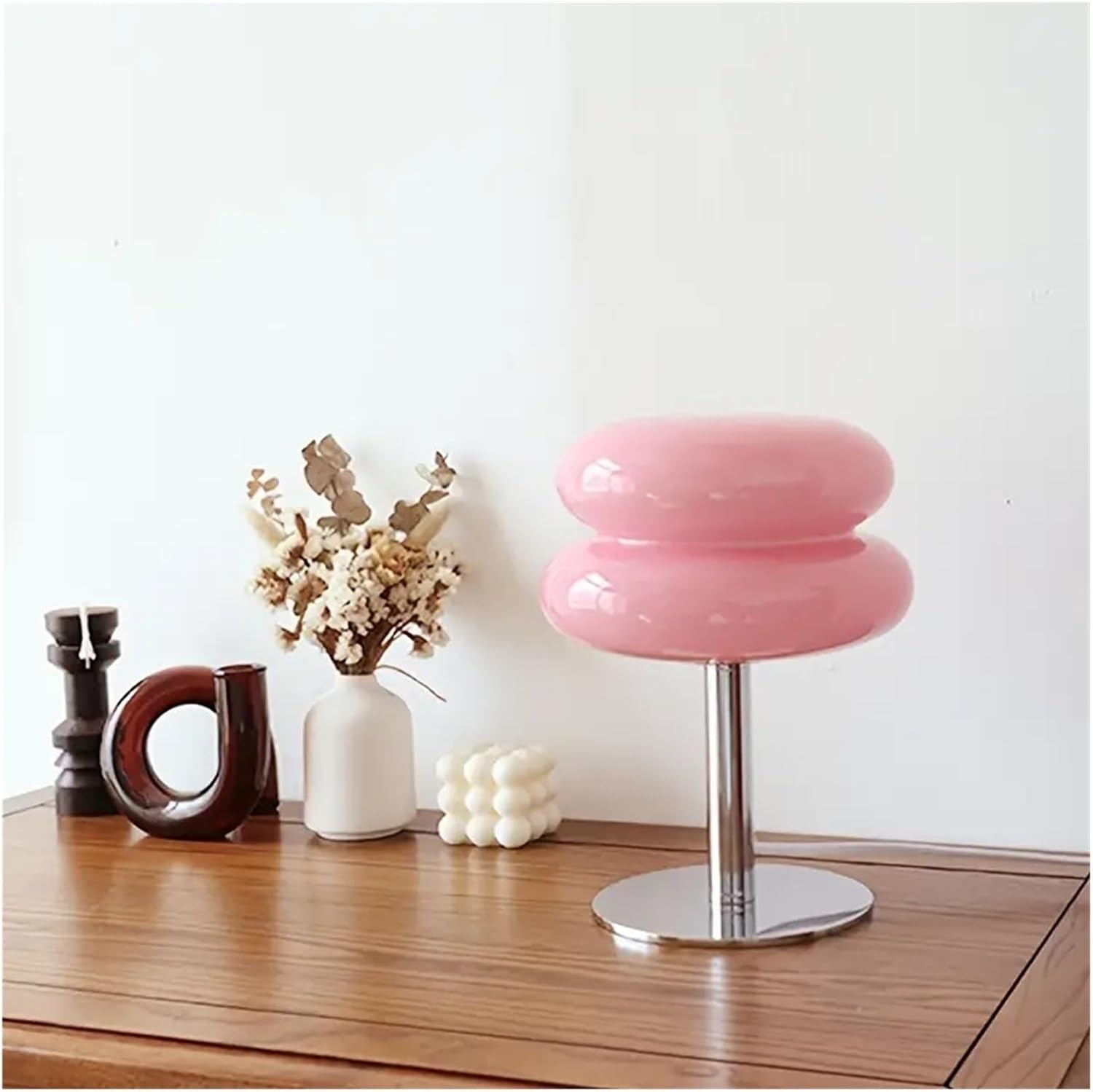 Lámpara cristal macaron rosa
