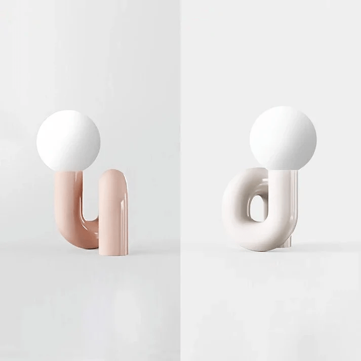 Conjunto de lámpara moderna nórdica en rosa y blanca