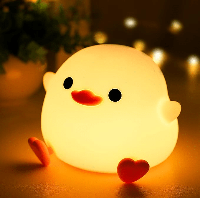 Lámpara pato infantil encendida