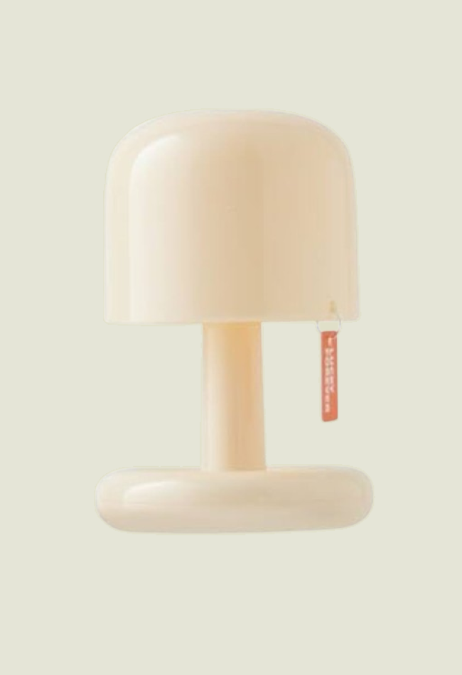 Mini lámpara cálida de acabado beige